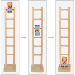 Goki wooden climbing clown toy - colorful ladder acrobat clown