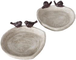 Boltze Home bird bath garden accessory Lubin brown Ø21xH6cm decorative