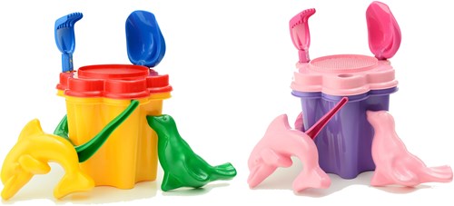 HOT Sports + Toys beach bucket set with sieve and sand molds
