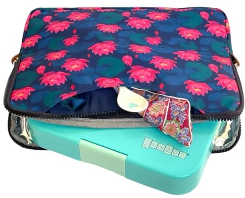 Yumbox insulated lunch sleeve with handles - Lotus flower design-3
