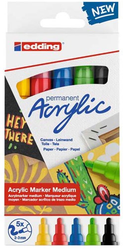 Quantore acrylic marker set for creative painting, 5 pieces