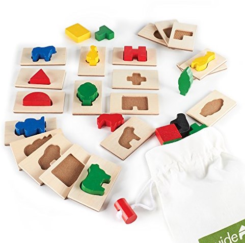 Guidecraft educational game 3D Feel & Find - multicolor wooden puzzle