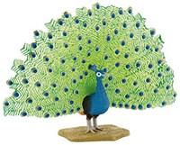 Bullyland peacock play figure plastic miniature 9 cm green
