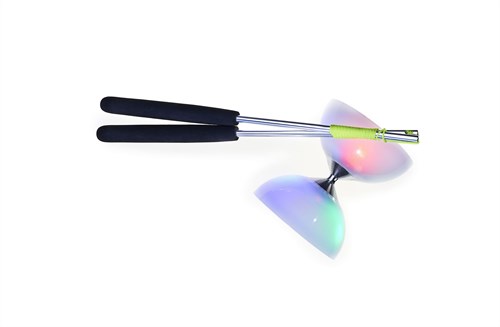 Eureka Diabolo toy with LED lighting and aluminum sticks - juggling