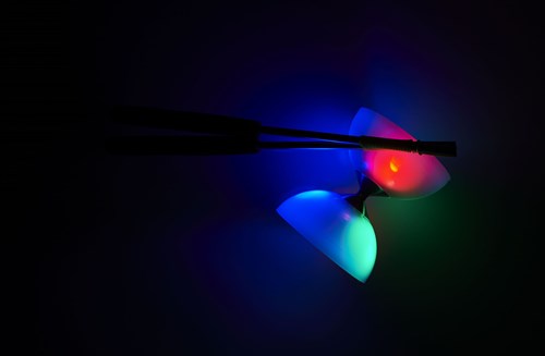 Eureka Diabolo toy with LED lighting and aluminum sticks - juggling-2