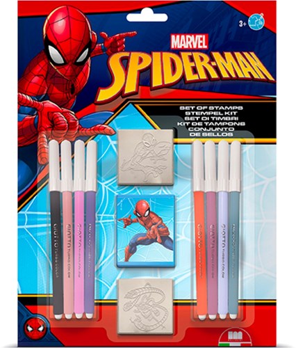 Spiderman stamp set creative toy 11-piece blue
