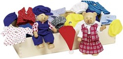 Goki Flexible puppets - Bear dress-up box, Benna & Bennoh