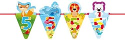 Folat animal birthday bunting 5 years - colourful garland 6 meters