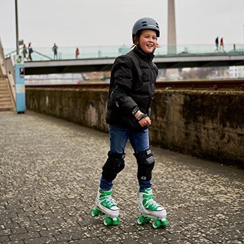 Hudora roller skates sneaker green adjustable size 36-39 kids skates-2