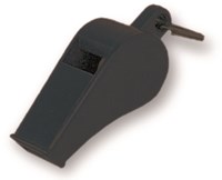 Megaform whistle toy set of 12 black plastic sports whistles