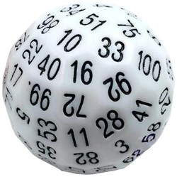 Foam Brain Games dice 45mm D100 white - educational toy