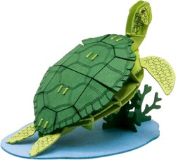 Fridolin 3D paper model sea turtle educational toy cardboard