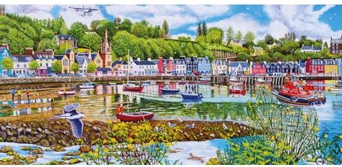 Gibsons jigsaw puzzle Low Tide at Tobermory - 636 pieces - panoramic-2
