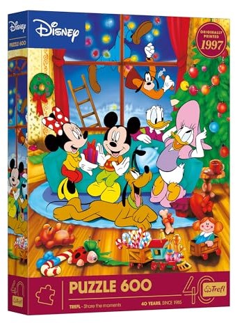Trefl jigsaw puzzle 40th anniversary Mickey Mouse and Friends Christmas 600 pieces