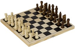 Goki wooden chess set foldable travel game with case and pieces