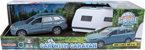 Kids GLOBE Volvo toy car with caravan 30cm - Volvo EX90-3