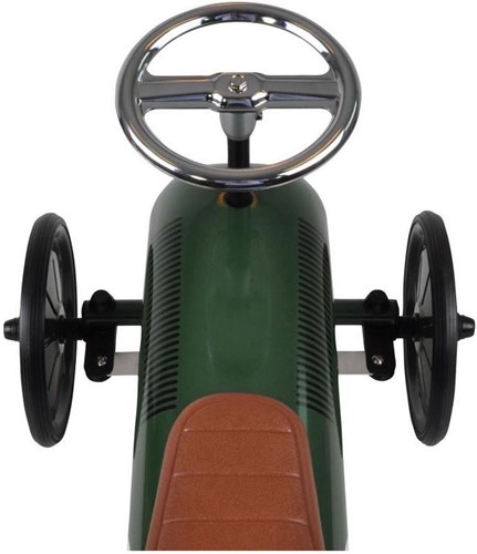 Goki ride-on car retro green - metal racer for kids-3