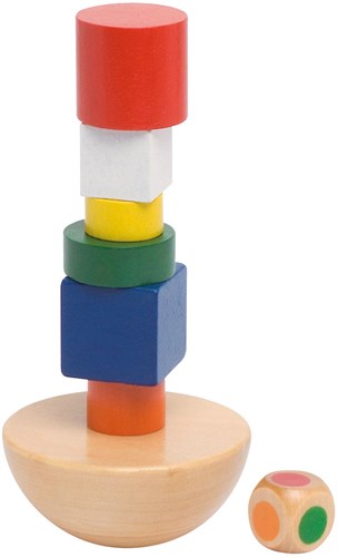 Goki balancing game wooden tower in bag - educational toy-2