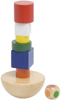 Goki balancing game wooden tower in bag - educational toy