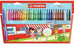 STABILO Power felt-tip pens - 30 color set for kids and adults