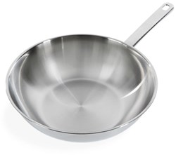 Wok pan stainless steel Bright 28 cm - silver - without non-stick coating