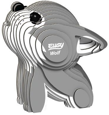 Eugy 3D model wolf cardboard craft kit wild animal 6+