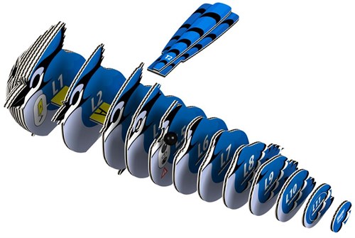 Eugy 3D puzzle - Blue Jay - eco-friendly cardboard toy-3
