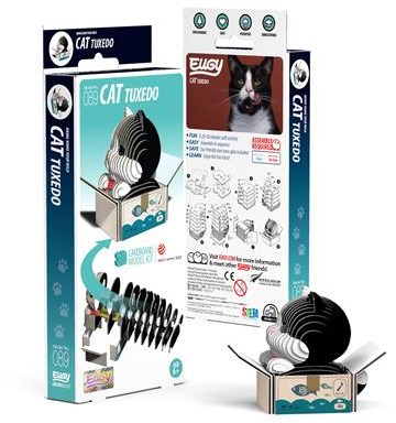 Eugy 3D puzzle cat - Tuxedo - sustainable cardboard - animal toy