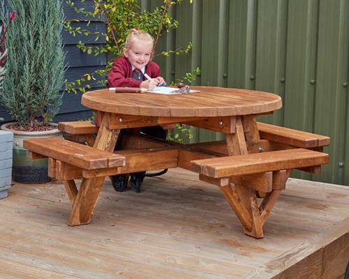 Cosy Round Picnic Bench for 8 - 53755