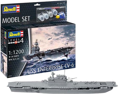 Revell model kit USS Enterprise CV-6 1:1200 - 38 pieces-3