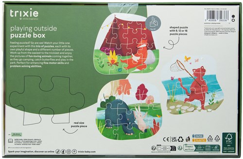 Trixie shape puzzle toy - Outdoor play - 3 cardboard puzzles-3