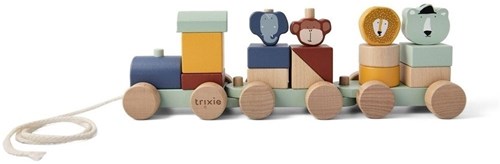 Trixie wooden animal train - FSC wooden toy - colourful animal train set-3