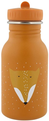 Trixie water bottle - stainless steel kids bottle - Mr. Fox - 350ml - leakproof - orange