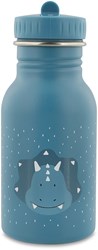 Trixie stainless steel kids water bottle 350ml - Mr. Triceratops blue dino