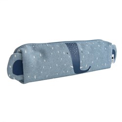 Trixie pencil case long blue - Mrs. Elephant - organic cotton
