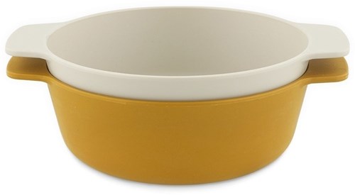 Trixie bowl PLA 2-pack - sustainable kids tableware mustard yellow-3