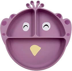 Trixie silicone baby plate with compartments and suction cup Mrs. Peacock