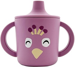 Trixie silicone spout cup baby anti-leak drinking cup Mrs. Peacock