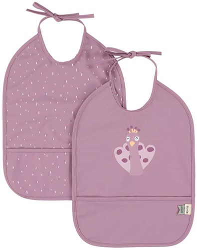 Trixie bib set - Washable 2-pack Mrs. Peacock baby bibs