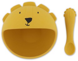 Trixie baby feeding set silicone Mr. Lion with suction cup and spoon