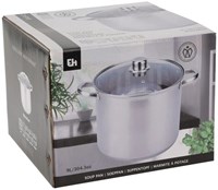 Excellent Houseware cooking pot stainless steel with lid 9 liter silver pan-3