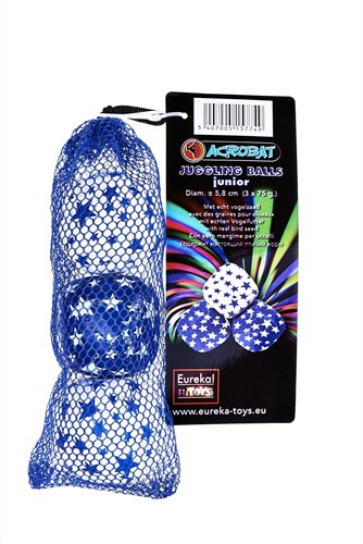 Eureka juggling balls junior set - 3 pieces - white and blue - juggling toy-3
