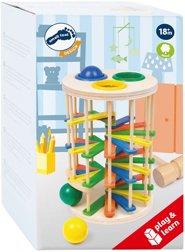 Small Foot wooden hammer ball tower educational toy with hammer game-2