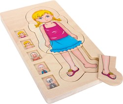 Small Foot - Wooden body puzzle girl educational toy 29 pieces