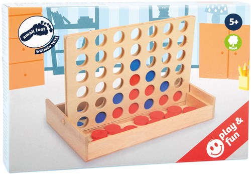 Small Foot - Wooden travel game Four in a Row compact game