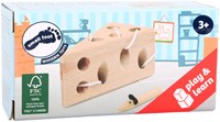 Small Foot wooden threading game cheese and mouse FSC educational toy