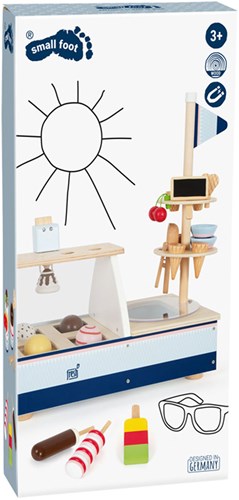 Small Foot wooden ice cream stand toy - 21-piece wooden playset