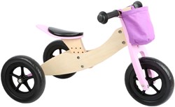 Small Foot wooden tricycle and balance bike 2in1 Maxi pink - training bike