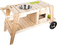 Small Foot outdoor mud play kitchen with wheels and accessories
