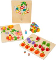Small Foot - The Very Hungry Caterpillar wooden colour sorting game toy-3